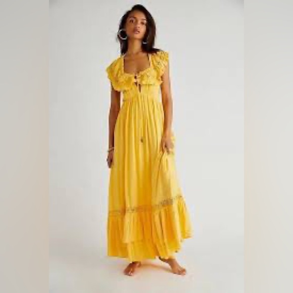 Free People FP Moonlight Ocean Maxi Yellow